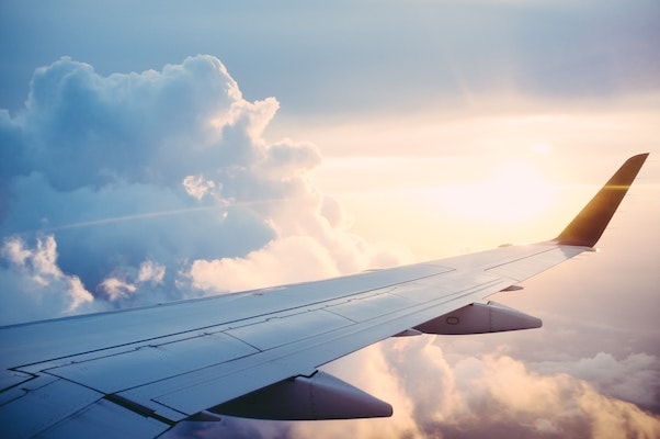 sky after the plane's window